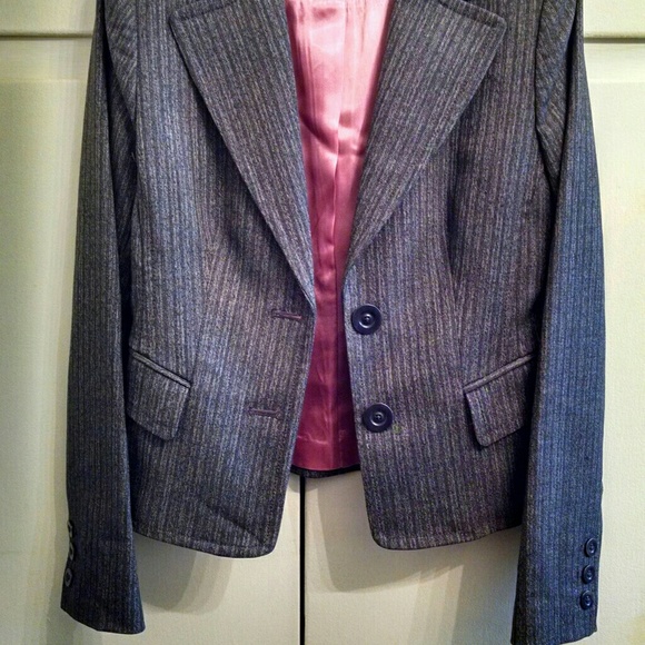 Gray Pinstripe Blazer - Picture 6 of 7